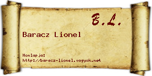 Baracz Lionel névjegykártya